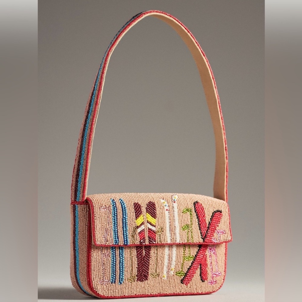 NWT Anthropologie Fiona Beaded Ski Bag | Winter Icon | Gift-Ready Purse
